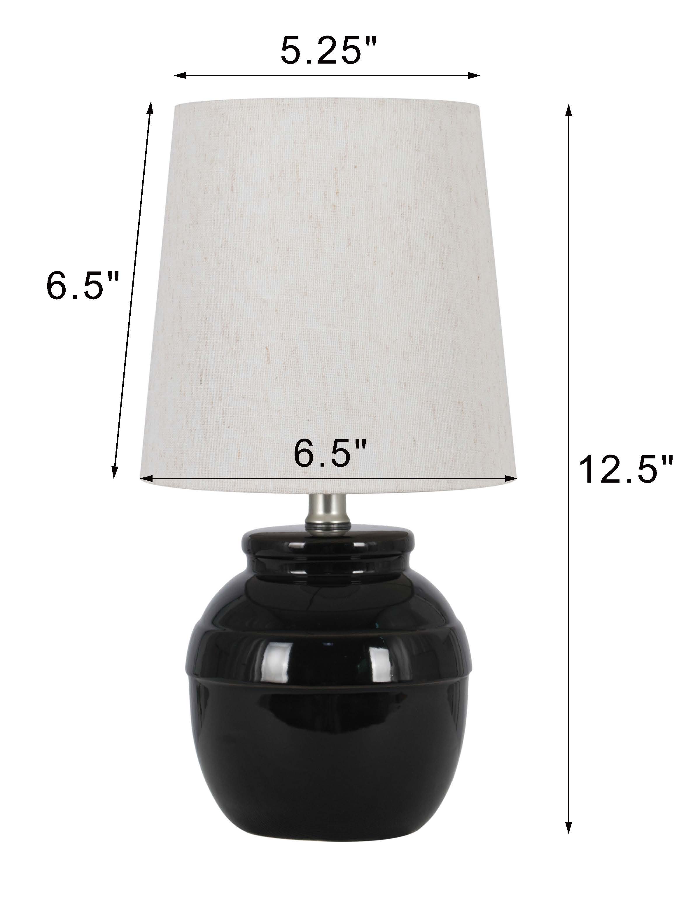 Mainstays 12.5 inch Black Ceramic Accent Lamp