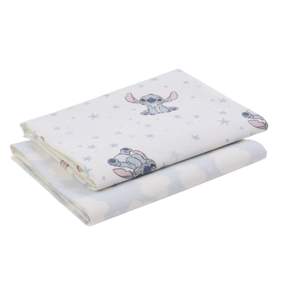 Disney Stitch 2pk Cotton Flannel Receiving Blanket, Infant Boy, Blue