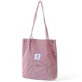 thumbnail image 1 of Sacs Fourre-Tout en Velours Côtelé pour Femmes, Sac à Bandoulière Léger Réutilisable, Sacs de Magasinage Légers Grande Capacité, Sacs à Main Rétro Décontractés, Sangle Renforcée, Rose, 1 of 8