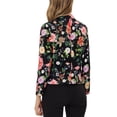 thumbnail image 3 of INSPIRE CHIC Blazer pour Femme à devant Ouvert Veste de Tailleur Courte d'Été pour le Travail m Noir Rouge à Fleurs, 3 of 6
