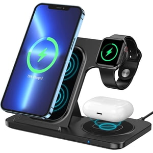 3 en 1 Chargeur sans fil, chargeur sans fil compatible-Noir