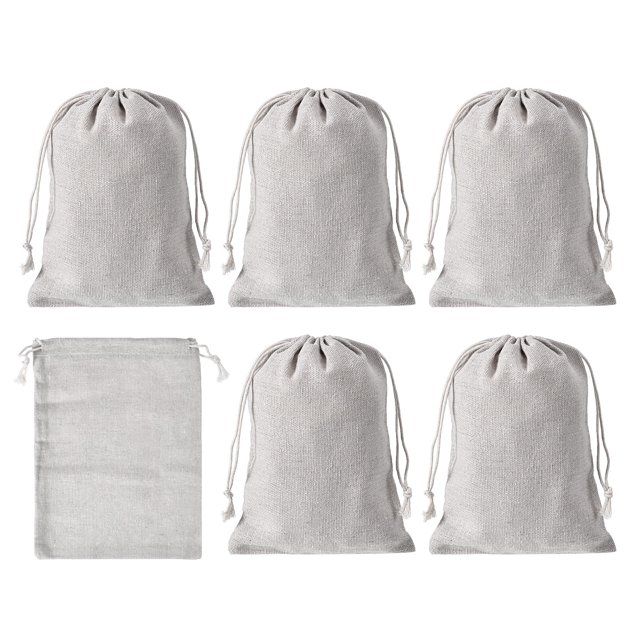 REGALWOVEN 7"x5" Coin Sacks Bag, 6pcs Deposit Change Transit Bags Style 1, White