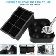 thumbnail image 4 of Ice Cube Trays Silicone Set of 2, Sphere Ice Ball Maker with Lid and Large Square Ice Cube Molds for Whiskey, Reusable and BPA Free (Ice Cube Trays Silicone Set of 2), 4 of 9