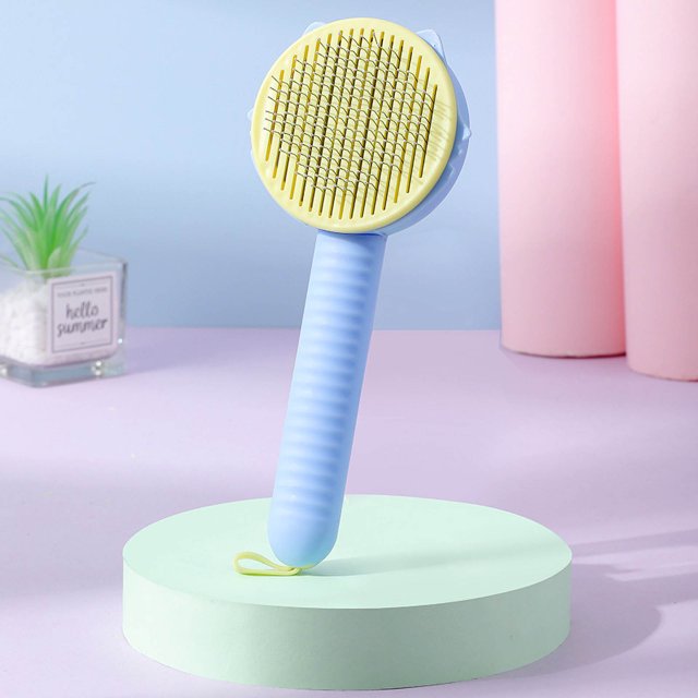 TopLLC Pet Combing Brush With Hair Removal Button Pet Hair Cleaner Brush Self Cleaning