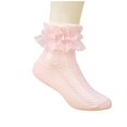 thumbnail image 2 of RXIRUCGD 3PC Children's Lace Lace Girls' Socks Cotton Mesh Princess Socks Cute Mid Length Socks( Pink, Size:S ), 2 of 3