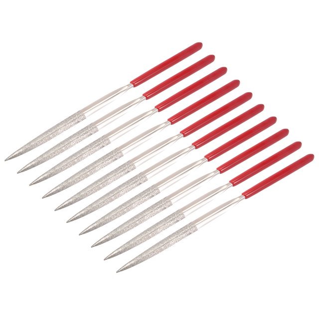 Unique Bargains 10Pcs 3mm x 140mm Half Round Diamond Needle File 150 Grit