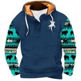 thumbnail image 1 of Penkiiy Chandail à Capuche Mode Hommes Femmes Manches Longues Aztec Impression 3D Chandail 3TG Bleu Foncé, 1 of 4