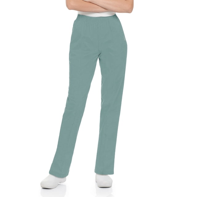 Landau Essentials Pantalon d'Uniforme à 2 Poches pour Femmes : Coupe Classique et Décontractée, Taille Élastique 8320