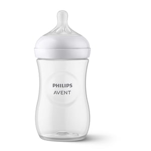 Philips Avent Glass Natural Baby Bottle With Natural Response Nipple, 8oz Bottle, SCY913/01