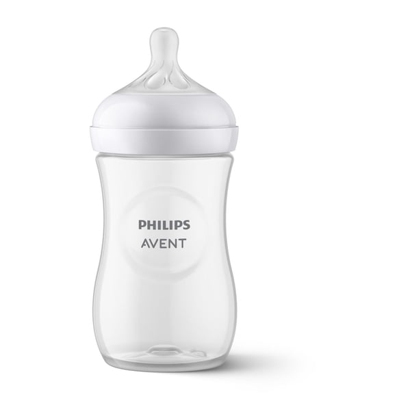 Philips Avent Glass Natural Baby Bottle With Natural Response Nipple, 8oz Bottle, SCY913/01