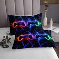 thumbnail image 3 of Erosebridal Teens Video Game Coverlet Set King, Gradient Blue Lightning Bedding Set, Ultra Soft 3-Piece, 3 of 5
