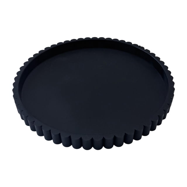 Lipstore Plateau de Service Décoratif Rond, Assiette Porte-Parfum pour Bijoux Plateau d'Anniversaire Plat Noir