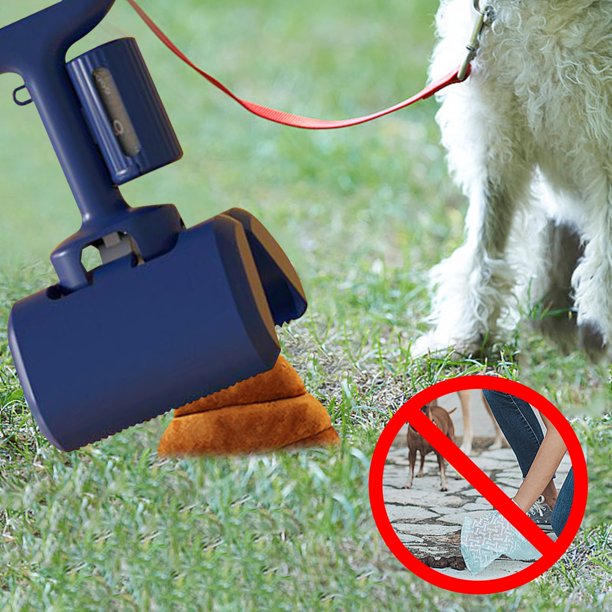 Foldable Poop Pick Up Clip with Waste Bag Dispenser - Shovelable
