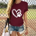 thumbnail image 1 of Pisexur T-shirt de la Saint-Valentin Haut Mode Femme Décontracté Col Rond Blouse Imprimée T-shirt à Manches Courtes Hauts d'Été, 1 of 5