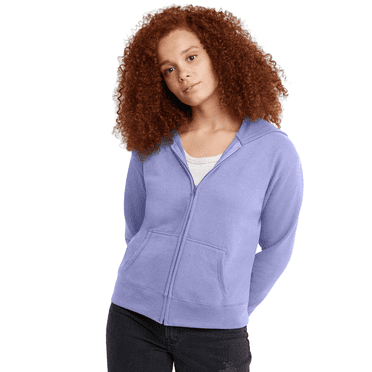 Hanes Womens ComfortSoft EcoSmart Full-Zip Hoodie Sweatshirt, L, Peri Blue