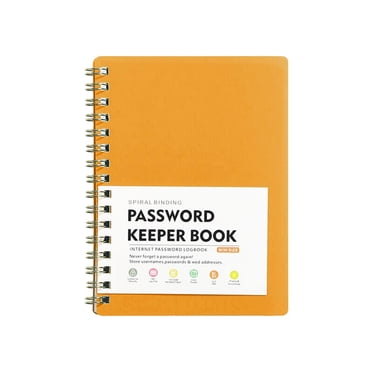Password Book Spiral, Furenl Password Book with Alphabet Labels – Secure Log for Internet Addresses and Passwords