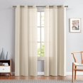 thumbnail image 2 of Curtains for Living Room Linen Textu es Long Farmhouse Casual Weave Back Tab Drapes Light Filtering Window Curtain Panels, 2 of 6
