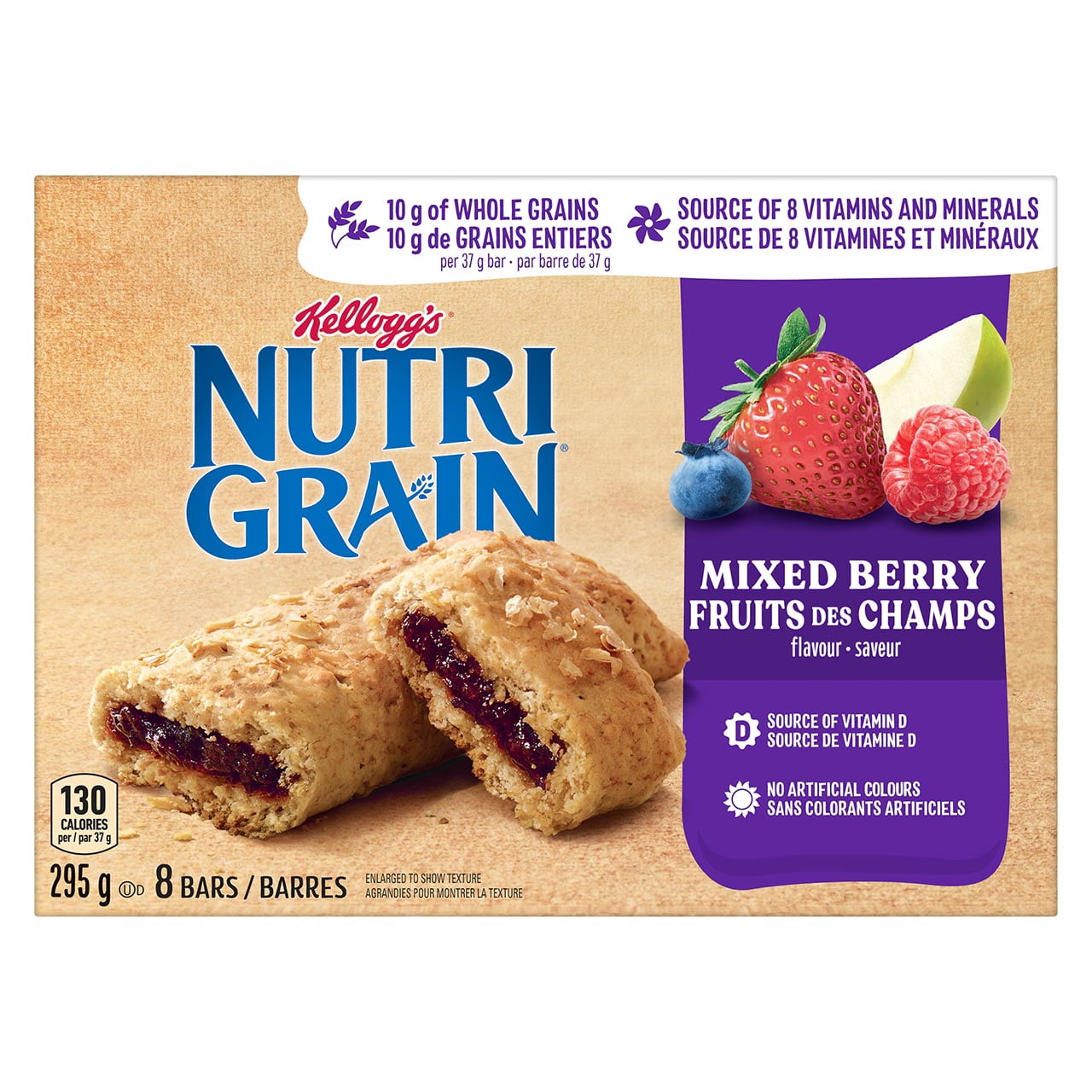 Kellogg's Nutri-Grain Barres de Céréales - Fruits des Champs - Boîte de 8 Barres