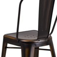 thumbnail image 3 of Commercial Grade 4 Pack 24" High Distressed Copper Metal Indoor-Outdoor Counter Height Stool with Back, 3 of 9