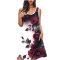 thumbnail image 2 of Ovzne Robes Grande Taille pour Femmes Rondes Robe Femmes Imprimé avec Poches Chemises de Nuit Sans Manches Vêtements de Nuit Chemise de Nuit Col Rond Robe d'Été Imprimée Liquidation, 2 of 7