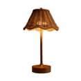 thumbnail image 2 of weibbin Lampe de Table Vintage en Rotin à DEL - Lampe de Chevet Tactile Rechargeable à Intensité Réglable 12,4 X 6,4 Po, Brun, 2 of 6