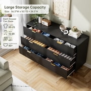 EDTara 6 Drawer Dresser, Wood Chest of Drawers Organizer Storage with Gold Handle, Large Storage Cabinet, Modern Design Dresser for Bedroom, Living Room, Closet, Hallway, Entryway