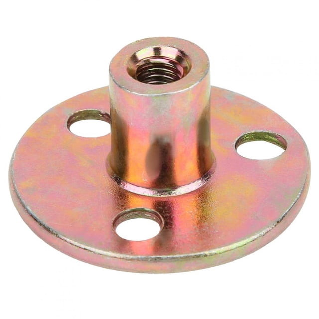 Spptty 5pcs Flange Nuts, M6 M8 M10 Galvanized Iron T Nut Flange 3 Holes Galvanized Iron Tea Round Base Connection For Fixing Furniture