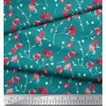 thumbnail image 3 of Soimoi Tissu Crêpe Polyester Feuilles, & Imprimés Floraux Roses au Mètre 42 Pouces de Large, 3 of 3