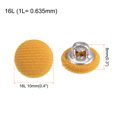 thumbnail image 2 of Unique Bargains 10pcs 16L Fabric Cloth Covered Button 10mm Round Metal Shank Sewing Buttons for Suits Dress Blouses, Yellow, 2 of 5