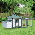 thumbnail image 2 of PawHut 77" Chicken Coop Hen House Rabbit Hutch Poultry Cage Pen Outdoor Backyard with Nesting Box Run Green, 2 of 10