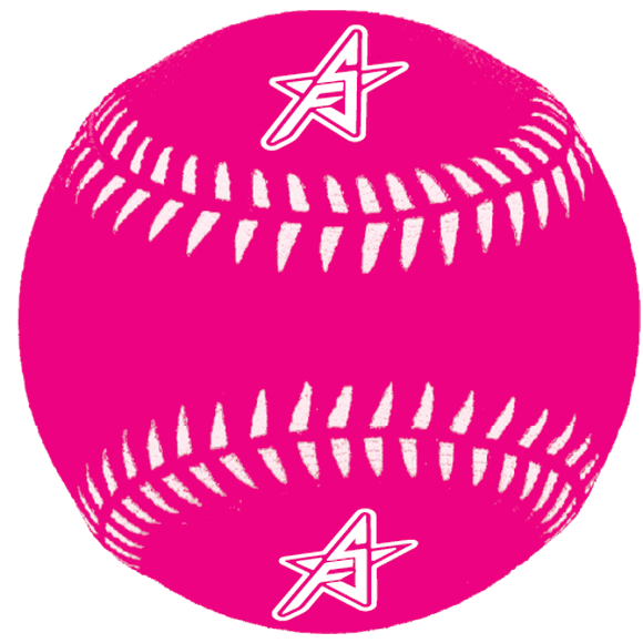 Future Stars Rubber Baseballs - Pink with White Printed Stitching