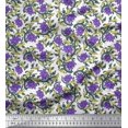 thumbnail image 1 of Soimoi Silk Fabric Leaves & Lotus Block Decor Fabric Printed Yard 42 Inch Wide, 1 of 3