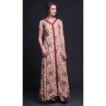 thumbnail image 3 of Bimba Robe Longue Florale pour Femme, Fête, Col en V, Fente avant, Sans Manches, Maxi - X-Grand, 3 of 5