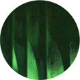thumbnail image 1 of Ahgly Company Machine Washable Indoor Round Transitional Green Area Rugs, 4' Round, 1 of 7