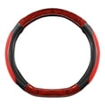 thumbnail image 2 of Red D Shape Car Steering Wheel Cover Wood Grain Design Breathable Non Slip Steering Wheel Protector Universal Fit For Most Vehicles 14.96X14.96 Inch 1.08 Lb, 2 of 6