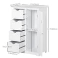 thumbnail image 3 of kleankin Armoire de Rangement de Salle de Bain avec 4 Tiroirs et Tablette Réglable Blanc, 3 of 10