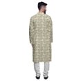 thumbnail image 3 of Atasi Kurta à Manches Longues Imprimé, Boutonné, Asymétrique, Kurta de Designer pour Garçons, 3 of 5