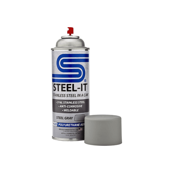 Steel-It 1002D Stainless Steel Polyurethane Aerosol Spray Paint, Steel Gray, 12 oz