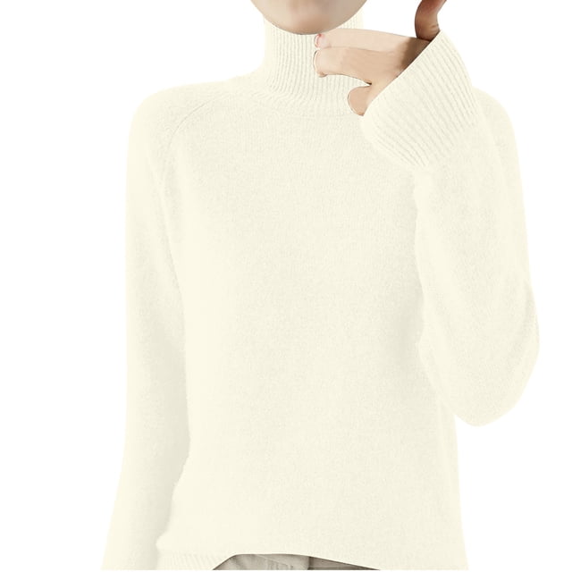 AherBiu Chandails pour Femmes Col Roulé Chandail Épais Chaud Tricoté Hiver Manches Longues Hauts de Chandail