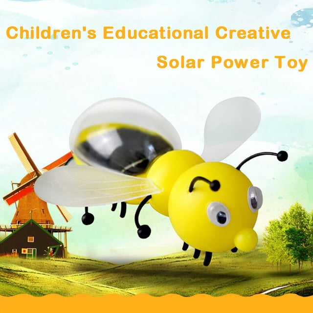 RXIRUCGD Toys Lovely Bee Insect Shaped Funny Solar Power Toy Kids Educational Toy