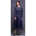 thumbnail image 3 of Bimba Robe Maxi à Volants pour Femmes, Teinture sur Nœuds, Manches Bishop, Col Rond, Taille Smockée - Grand, 3 of 5