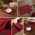 thumbnail image 4 of Christmas Plaid Placemats Set Tartan Snowflake Table Mats Washable Stain Resistant for Dining Table Kitchen Holiday Party Decorations Winter Decor, 4 of 7