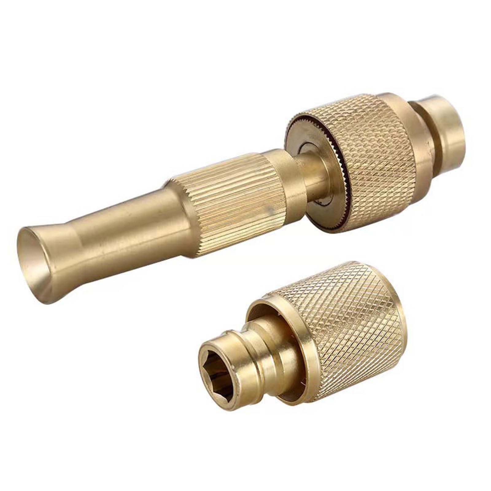 Birdeem Brass Hose Nozzle, Heavy Duty Garden Hose Connector with Adjustable Spray Patterns, Solid Metal Water Sprayer for Outdoor Lawn, Yard, and Car Washing