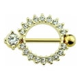 thumbnail image 4 of Nipple Shield Rings Paved Round Surgical Steel 14ga- Sold as a Pair, 4 of 5