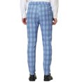 thumbnail image 3 of INSPIRE CHIC Men's Formal Color Block Slim Fit Flat Front Plaid Dress Pants 28 Light Blue, 3 of 7