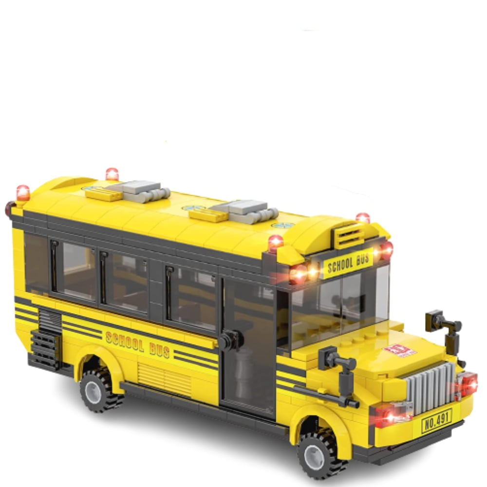 DEBGFS Building Toys for Kids, School Bus Toy 512 Pieces Building Blocks Set, Educational Building Toys Sets