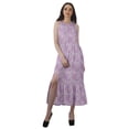 thumbnail image 1 of Moomaya Robe Longue Imprimée pour Femmes, Fente avant, Aguichant, Sans Manches, en Rayonne, Robe de Mariage, 1 of 4
