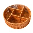 thumbnail image 1 of Food Serving Basket, Divided Basket Organizer, Multifunctional Handwoven Storage Round, 1 of 9