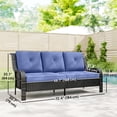 thumbnail image 3 of Outsunny Canapé d'Extérieur 3 Places avec Coussins en Rotin pour Patio Bleu Foncé, 3 of 10