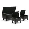 thumbnail image 2 of Atlin Designs Faux Leather 3 Piece Storage Ottoman in Brown, 2 of 6